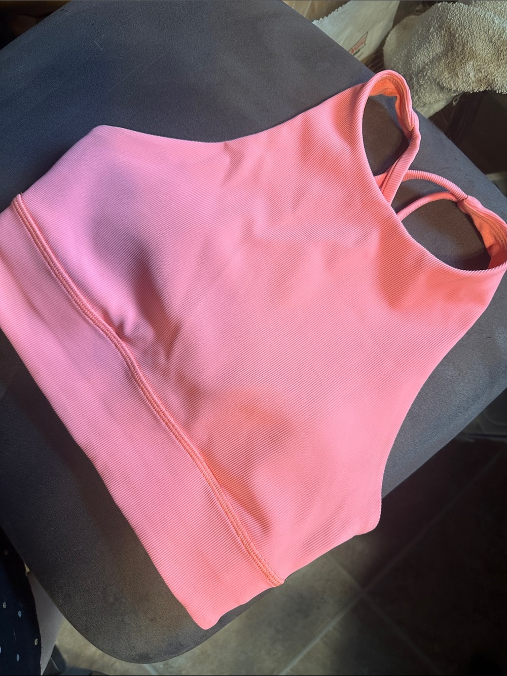 Lululemon athletica Pink Ribbed High-Neck Double-Strap Crop Top